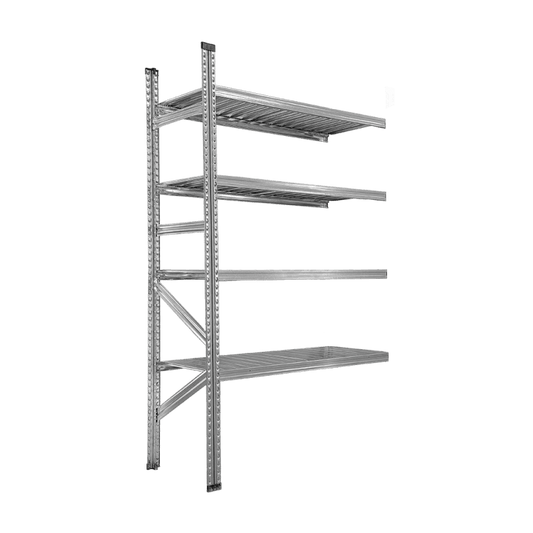Cinkotu metāla plauktu papildsekcija, 4 plaukti, 3000x900x600mm