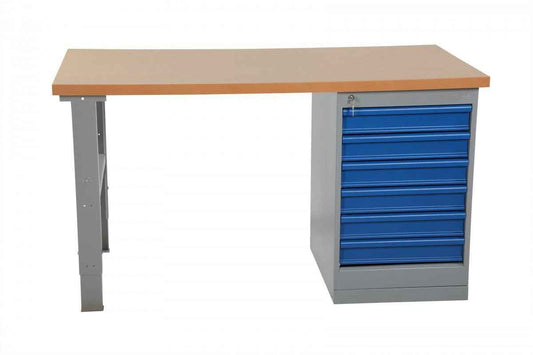 Darbagalds ar 6 atvilktņu bloku un MDF galda virsmu 2000x800mm