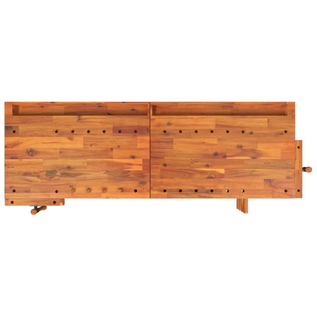 Darbagalds Ar Atvilktnēm Un Skrūvspīlēm, 192X62X83, Akācija - HOLDORS
