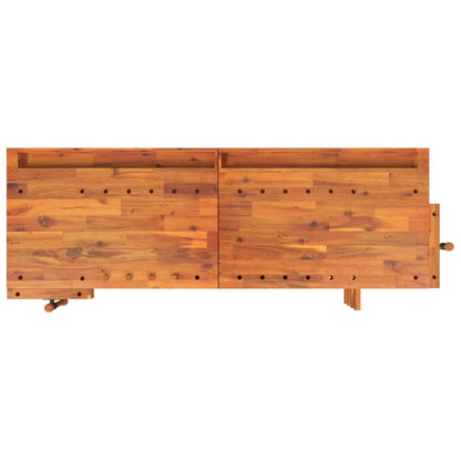 Darbagalds Ar Atvilktnēm Un Skrūvspīlēm, 192X62X83, Akācija - HOLDORS