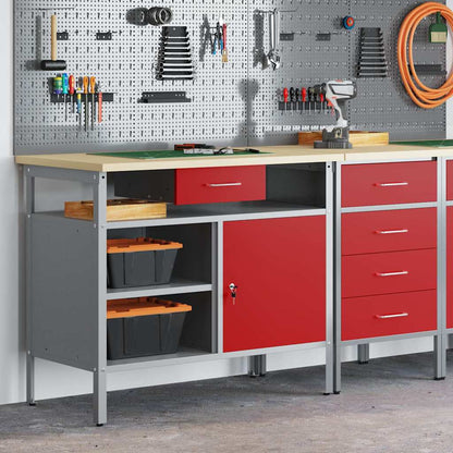 Darbagalds Ar Atvilktni Sarkans Un Pelēks 100 X 55 X 85 Cm - HOLDORS