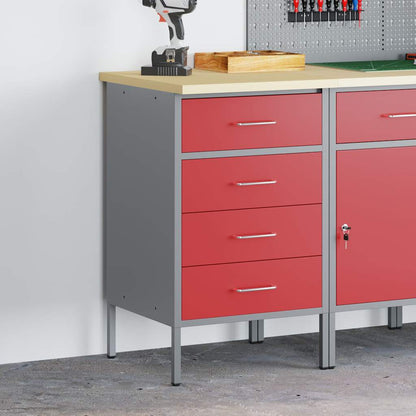 Darbagalds Ar Atvilktni Sarkans Un Pelēks 50 X 55 X 85 Cm - HOLDORS