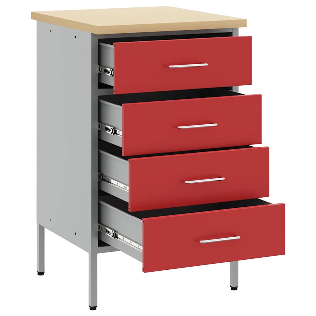 Darbagalds Ar Atvilktni Sarkans Un Pelēks 50 X 55 X 85 Cm - HOLDORS