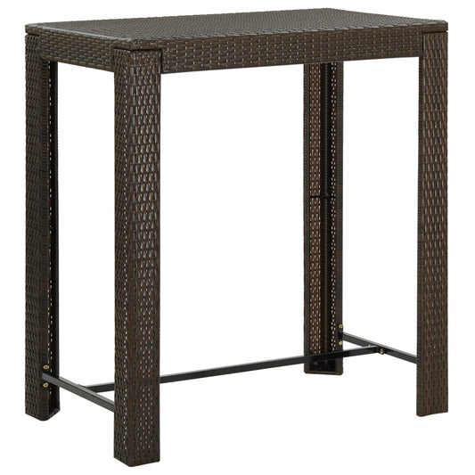 Dārza Bāra Galds, Brūns, 100X60,5X110,5 Cm, Pe Rotangpalma - HOLDORS