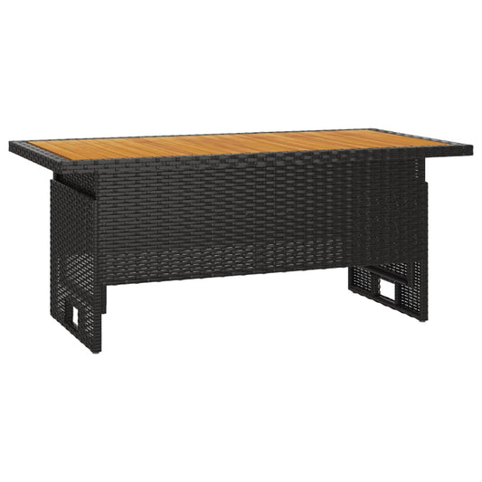 Dārza Galds, 100X50X43/63Cm, Akācija, Pe Rotangpalma, Melns - HOLDORS
