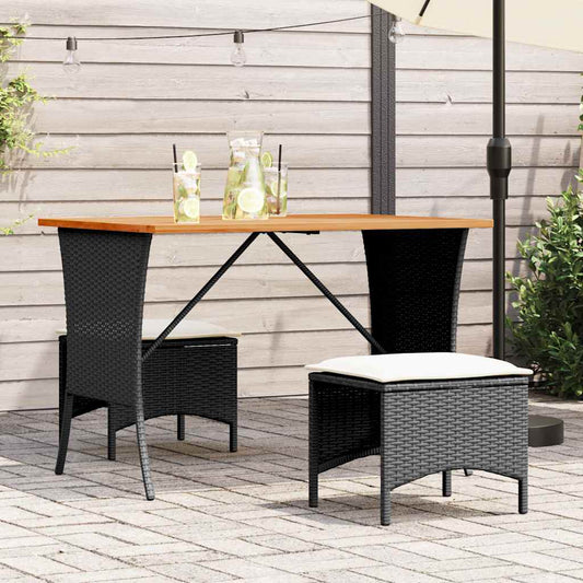 Dārza Galds Ar Akācijas Koka Virsmu Melns 105X75X72 Cm - HOLDORS