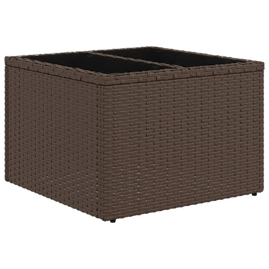 Dārza Galds Ar Stikla Virsmu, 55X55X37Cm, Brūns Pe Rotangpalma - HOLDORS