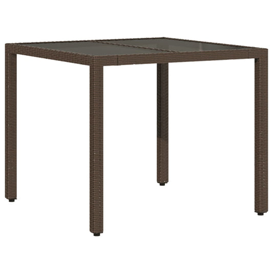 Dārza Galds Ar Stikla Virsmu, 90X90X75 Cm, Pe Rotangpalma - HOLDORS
