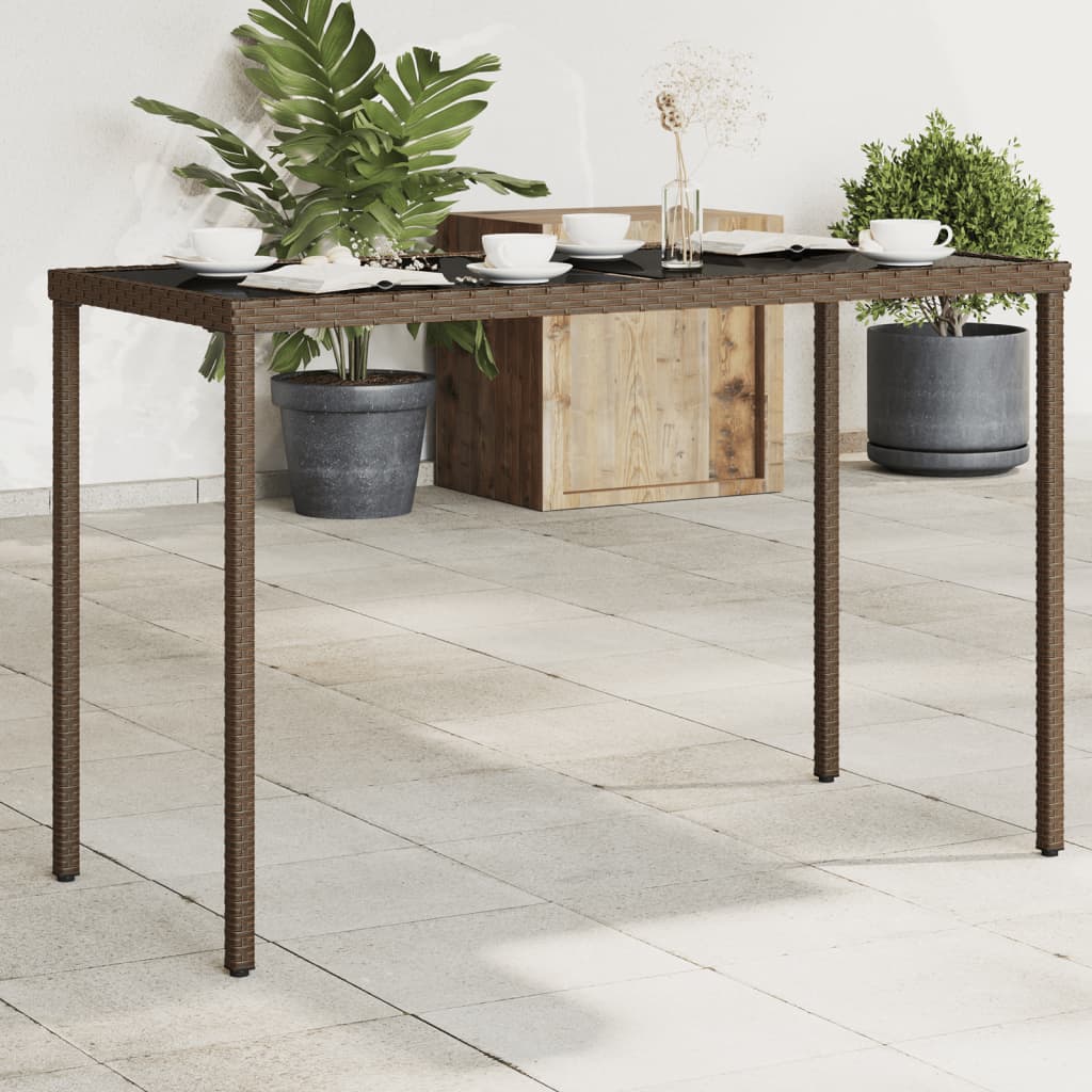 Dārza Galds, Stikla Virsma, Pelēks, 115X54X74Cm, Pe Rotangpalma - HOLDORS