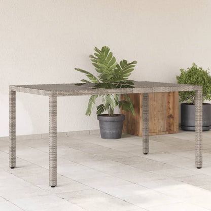 Dārza Galds, Stikla Virsma, Pelēks, 150X90X75Cm, Pe Rotangpalma - HOLDORS