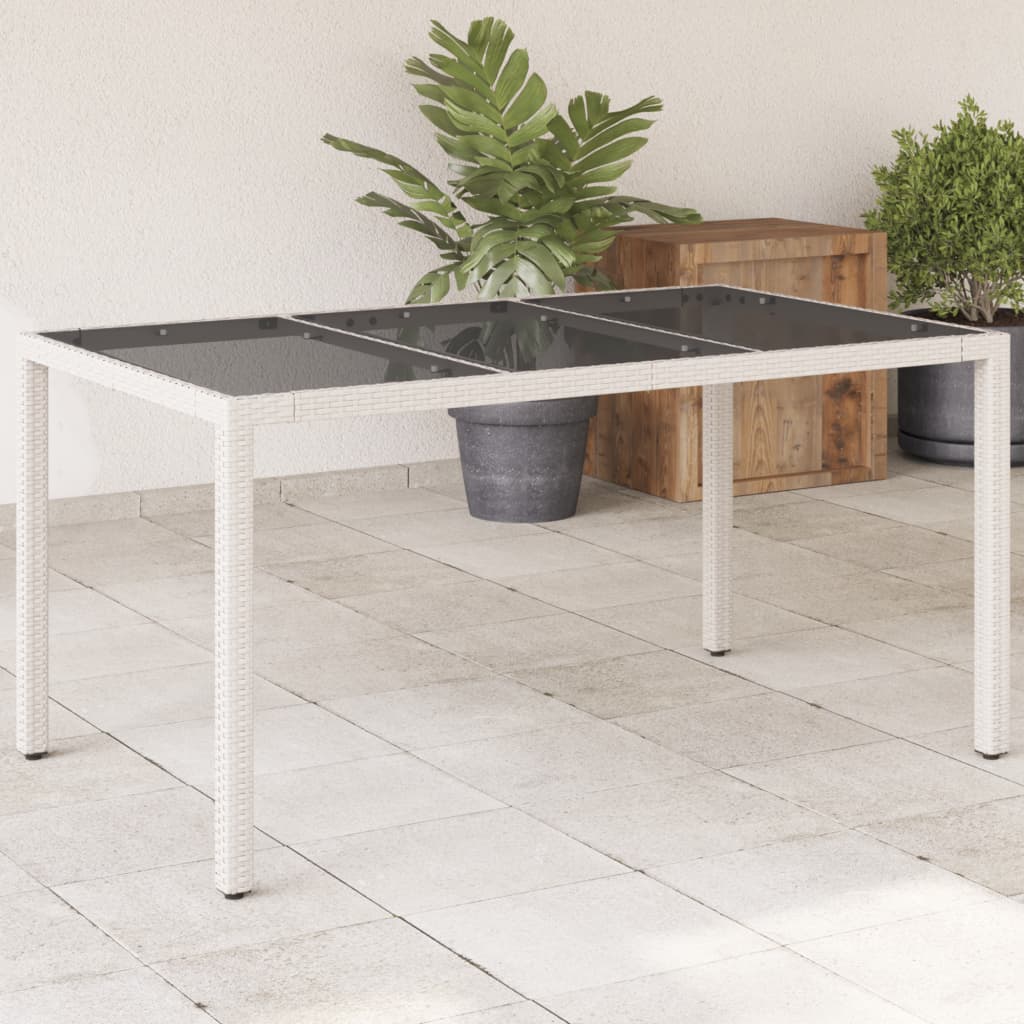Dārza Galds, Stikla Virsma, Pelēks, 150X90X75Cm, Pe Rotangpalma - HOLDORS
