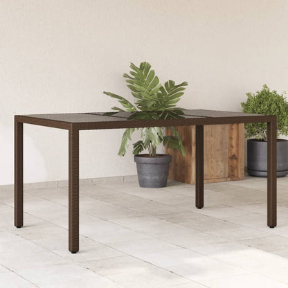 Dārza Galds, Stikla Virsma, Pelēks, 150X90X75Cm, Pe Rotangpalma - HOLDORS