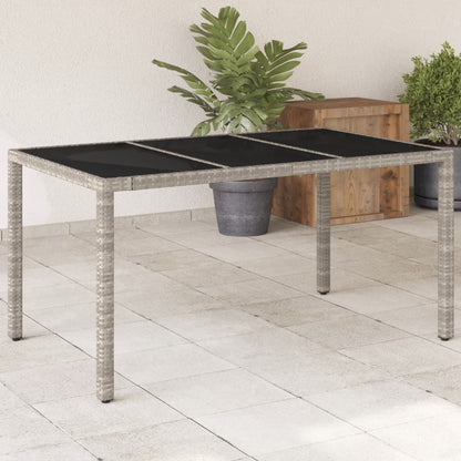 Dārza Galds, Stikla Virsma, Pelēks, 150X90X75Cm, Pe Rotangpalma - HOLDORS