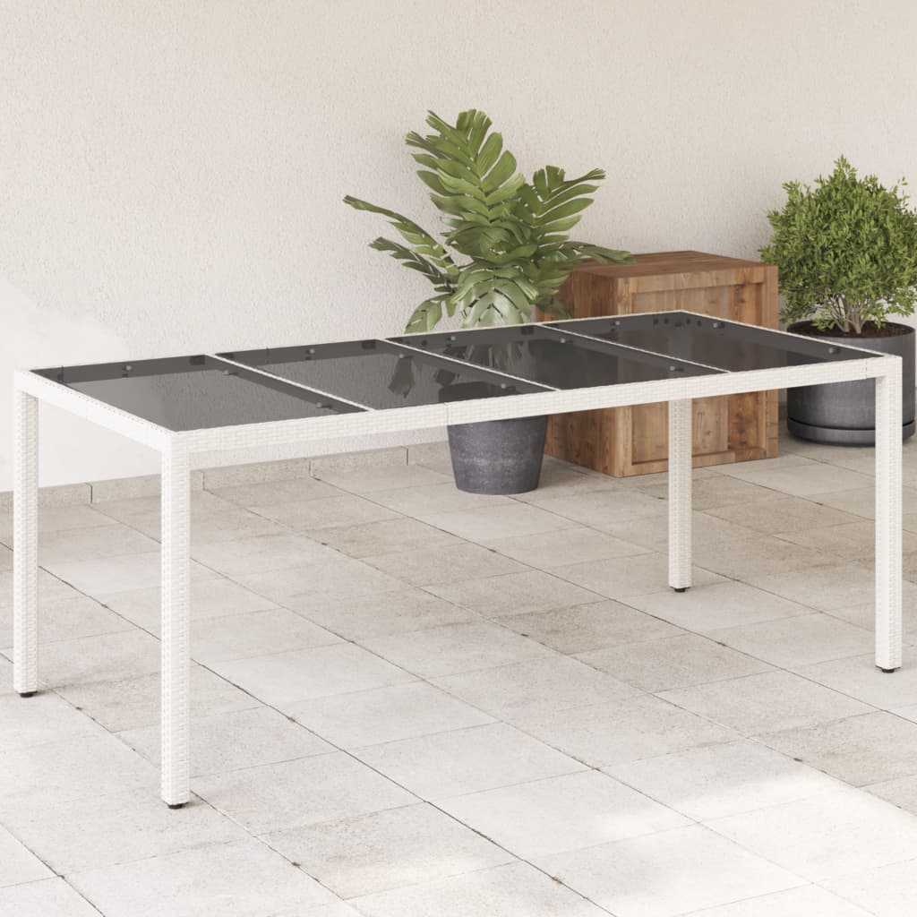 Dārza Galds, Stikla Virsma, Pelēks, 190X90X75Cm, Pe Rotangpalma - HOLDORS
