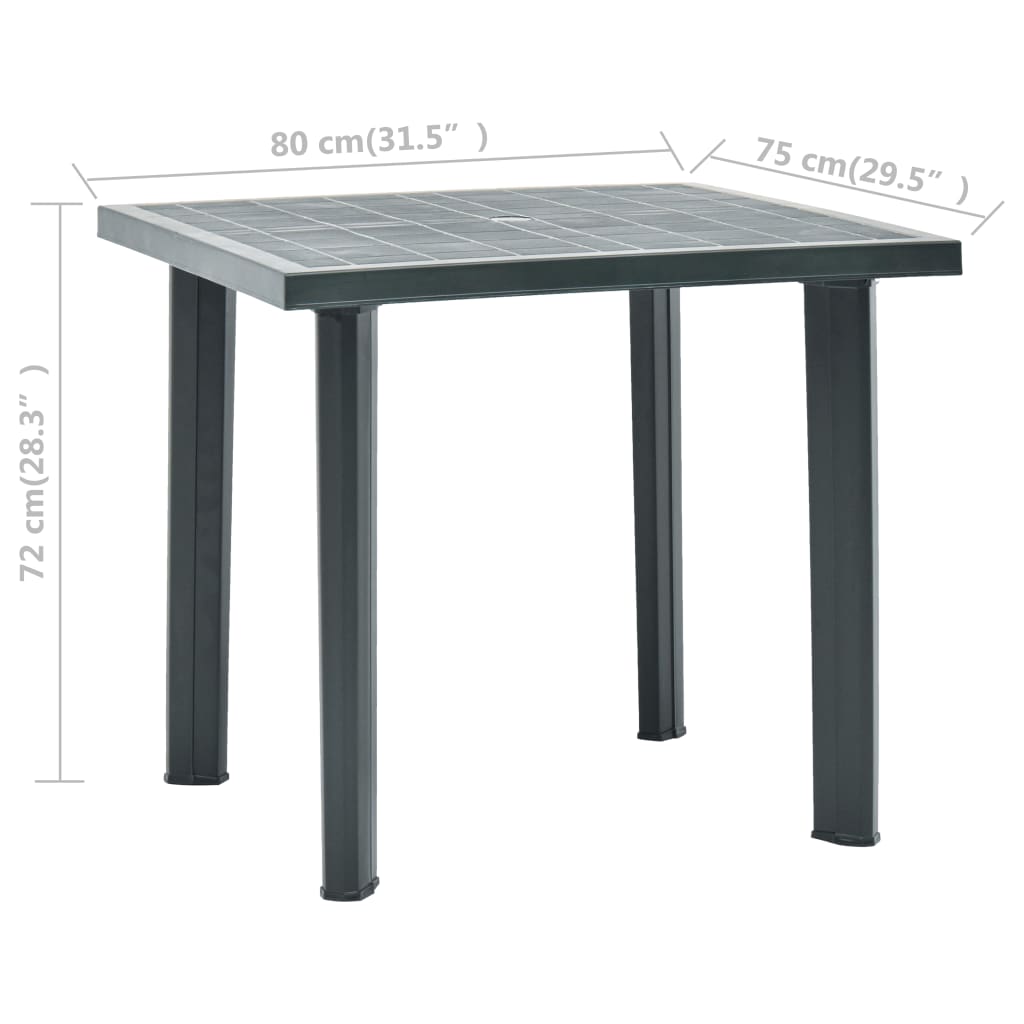 Dārza Galds, Zaļš, 80X75X72 Cm, Plastmasa - HOLDORS