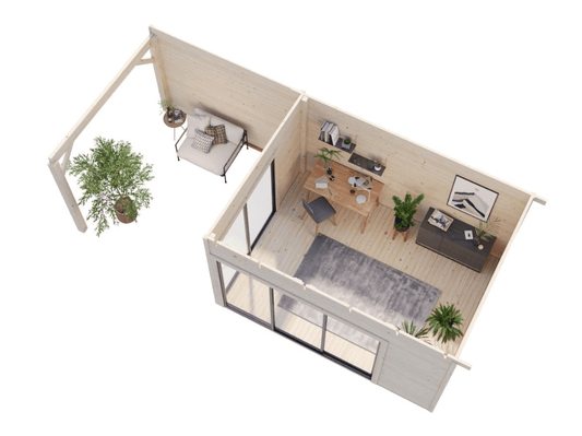 Dārza koka māja Andris 11.2 + 7.9 m² - HOLDORS