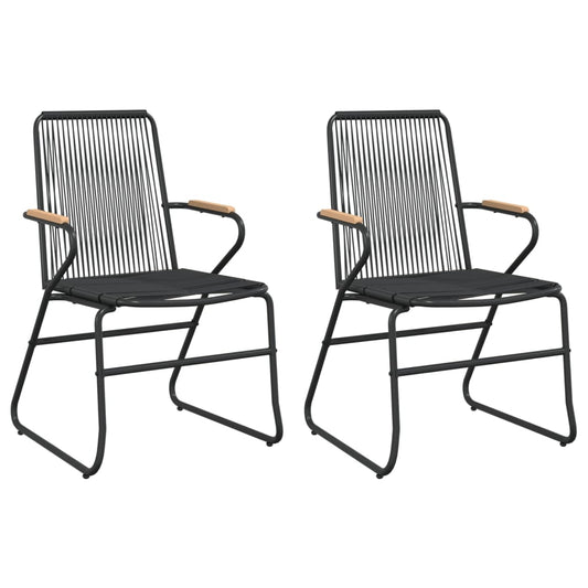 Dārza Krēsli, 2 Gab., Pvc Rotangpalma, 58X59X85,5 Cm, Melni - HOLDORS