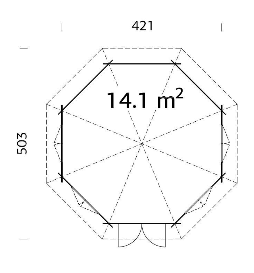 Dārza lapene Hanna 14.1 m² - HOLDORS