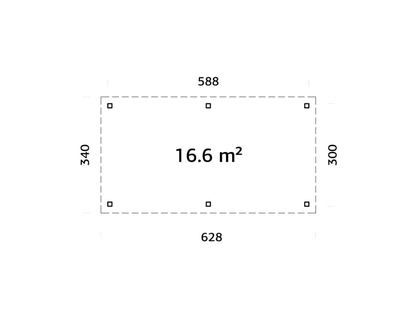 Dārza lapene Liene 16.6 m2 - HOLDORS