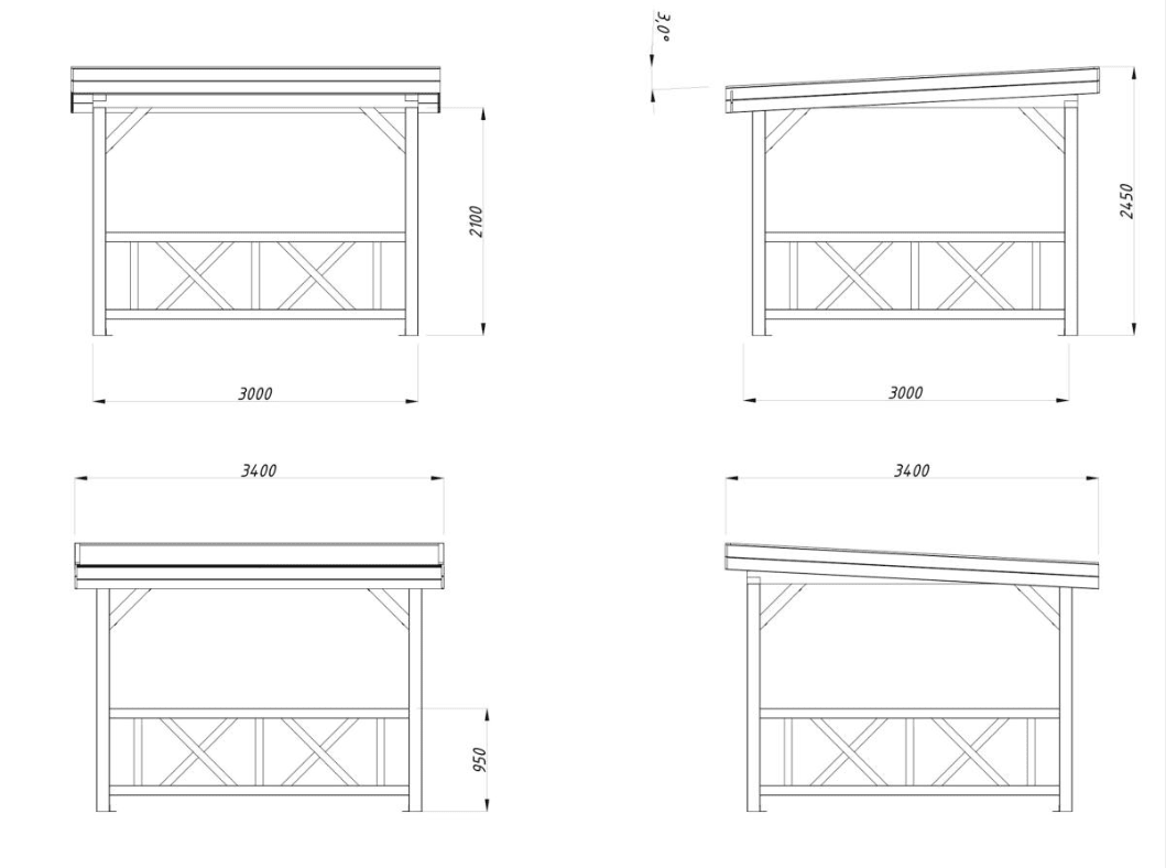Dārza lapene Liene 8.3 m2 ar margām - HOLDORS
