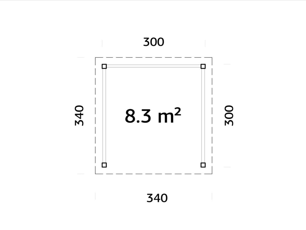 Dārza lapene Liene 8.3 m2 ar margām - HOLDORS