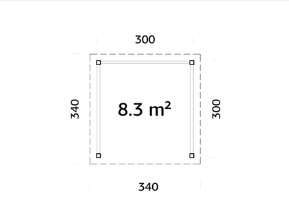 Dārza lapene Liene 8.3 m2 ar margām - HOLDORS
