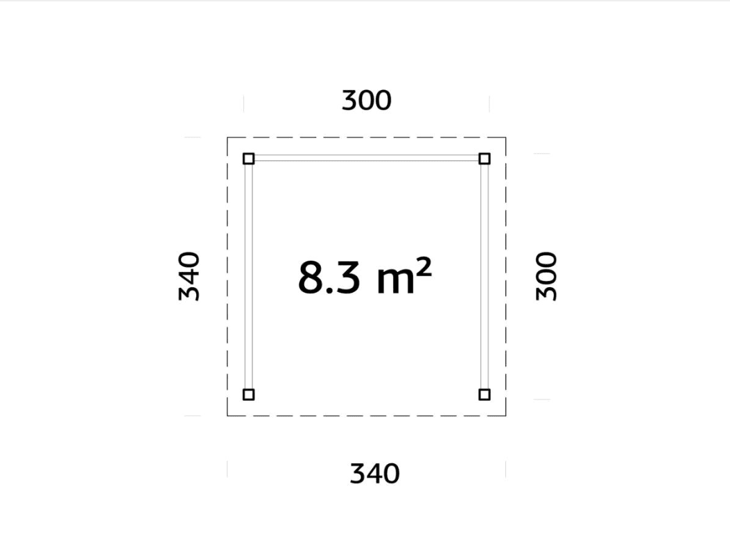 Dārza lapene Liene 8.3 m2 ar margām - HOLDORS