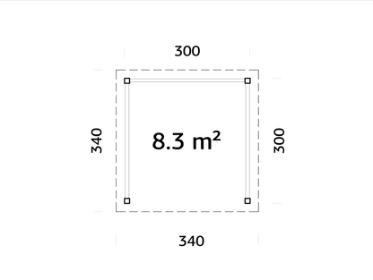 Dārza lapene Liene 8.3 m2 ar margām - HOLDORS