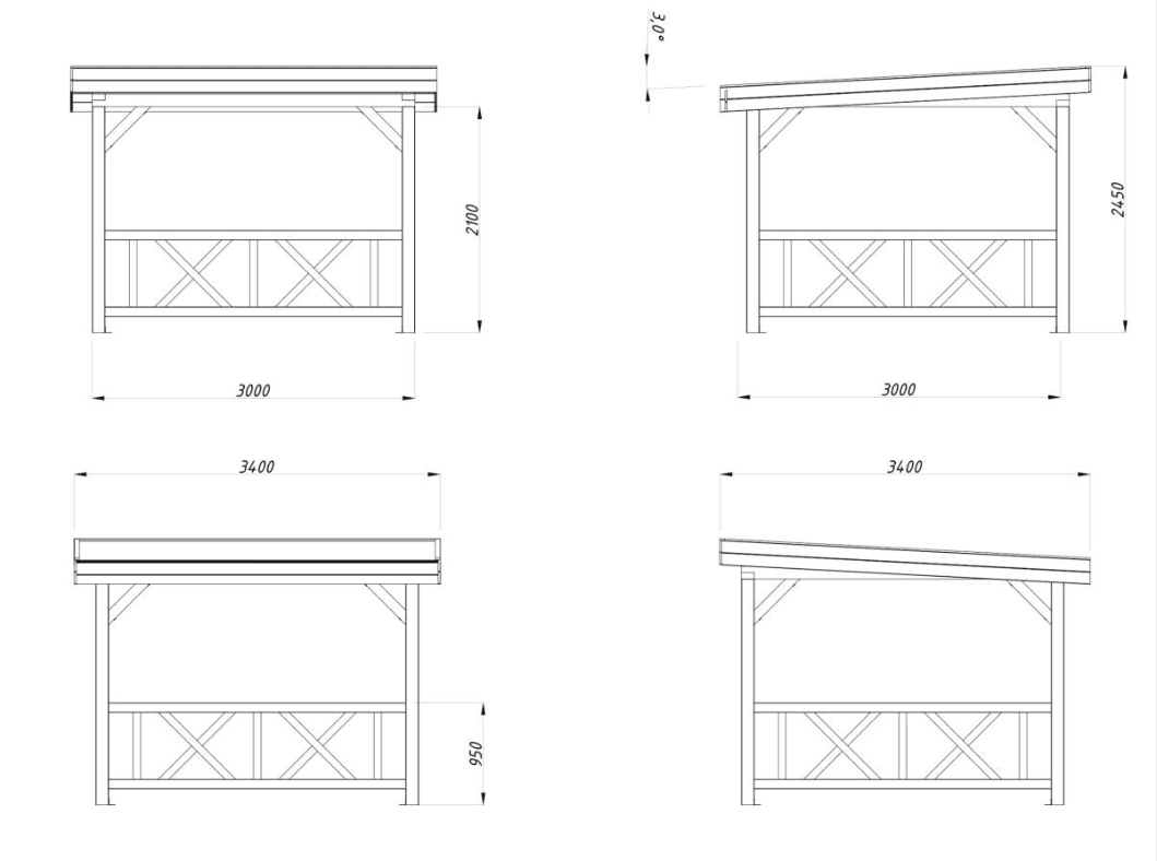 Dārza lapene Liene 8.3 m2 ar margām - HOLDORS