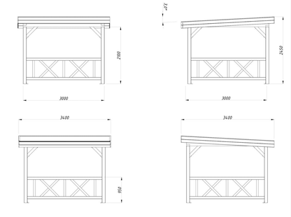 Dārza lapene Liene 8.3 m2 ar margām - HOLDORS