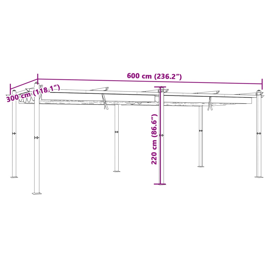 Dārza Nojume Ar Izvelkamu Jumtu, 3X6 M, S - HOLDORS