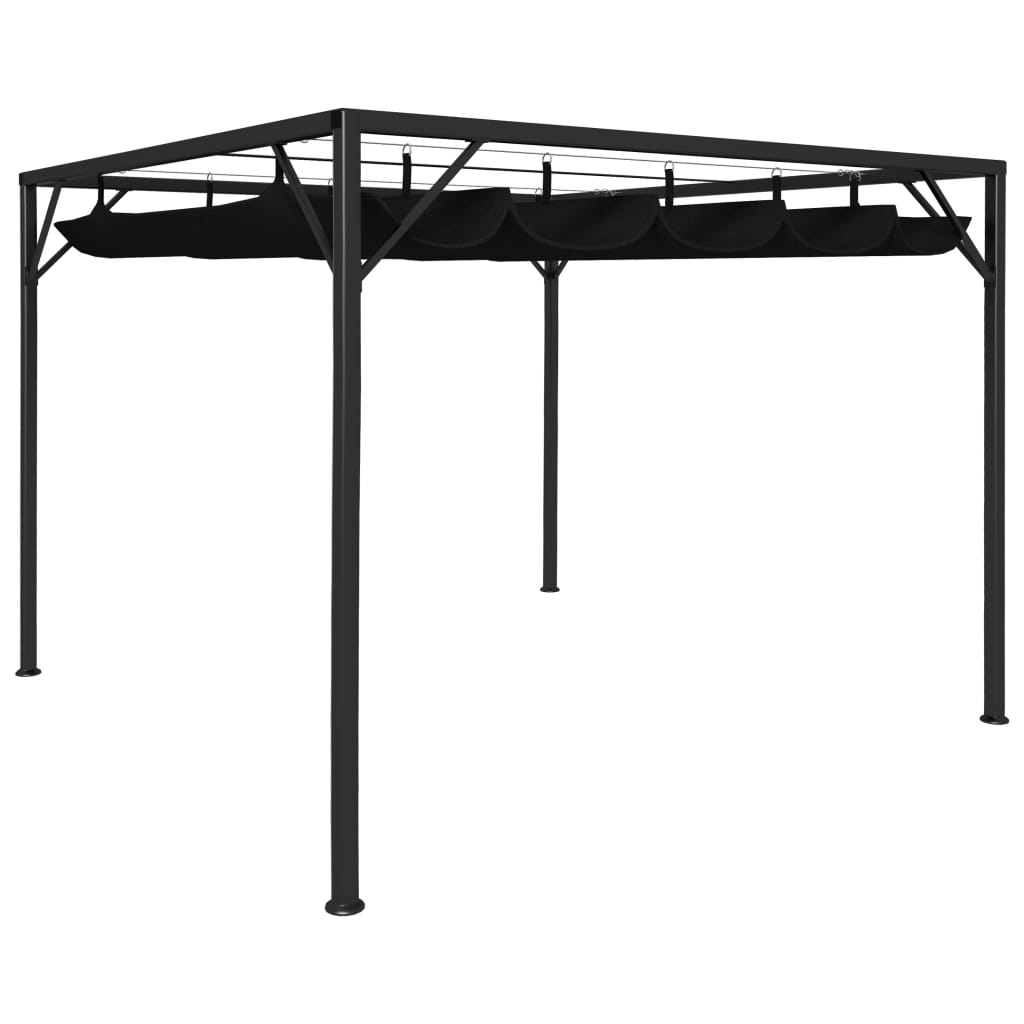 Dārza Nojume Ar Izvelkamu Jumtu, Antracītpelēka, 3X3 M - HOLDORS