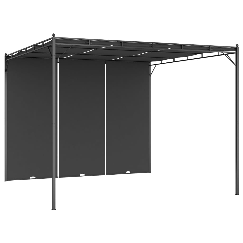Dārza Nojume Ar Sānu Aizkariem, 4X3X2,25 M, Antracītpelēka - HOLDORS