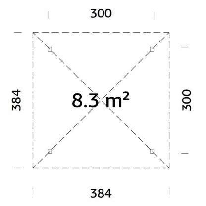 Dārza nojume Baiba 8.3 m2 - HOLDORS