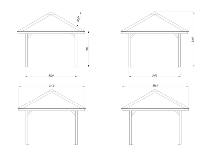 Dārza nojume/lapene Baiba 8.3 m2 - HOLDORS