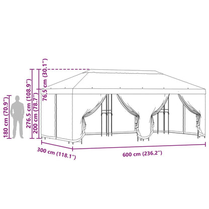 Dārza Paviljons Ar Sānu Sienām 6 X 3 M - HOLDORS