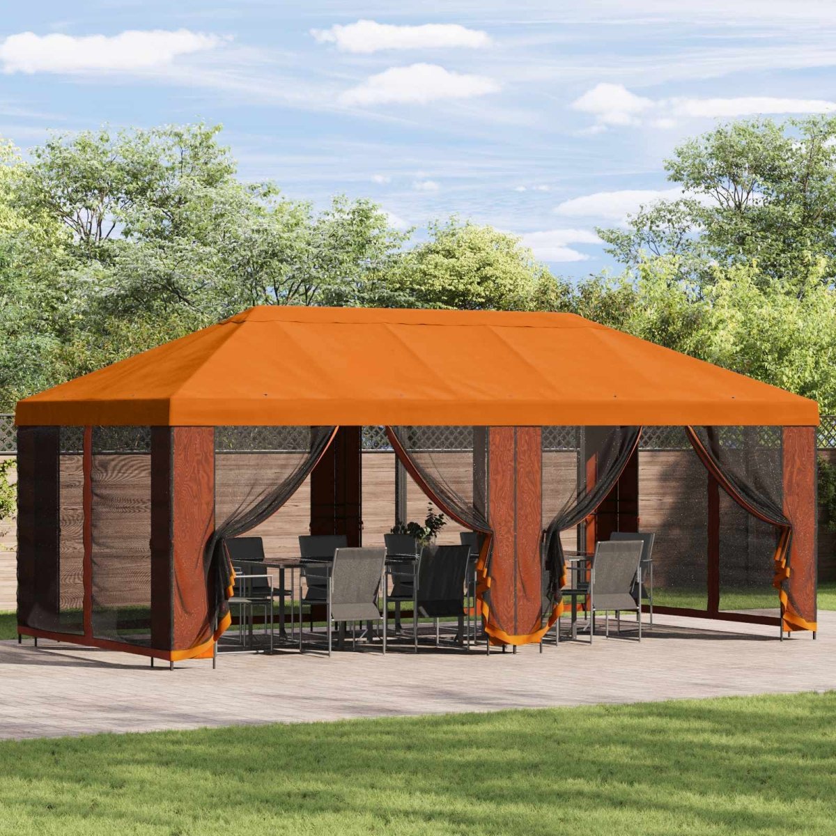 Dārza Paviljons Ar Sānu Sienām 6 X 3 M - HOLDORS
