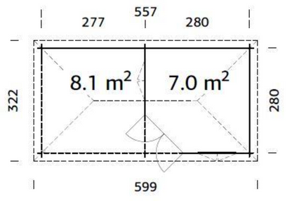 Dārza paviljons Melānija 7.0 + 8.1 m²