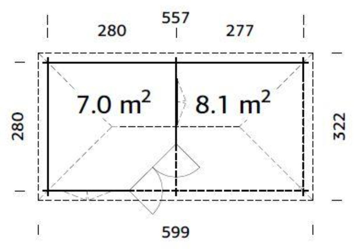 Dārza paviljons Melānija 7.0 + 8.1 m²