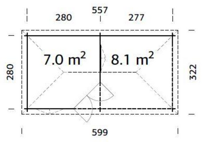 Dārza paviljons Melānija 7.0 + 8.1 m²
