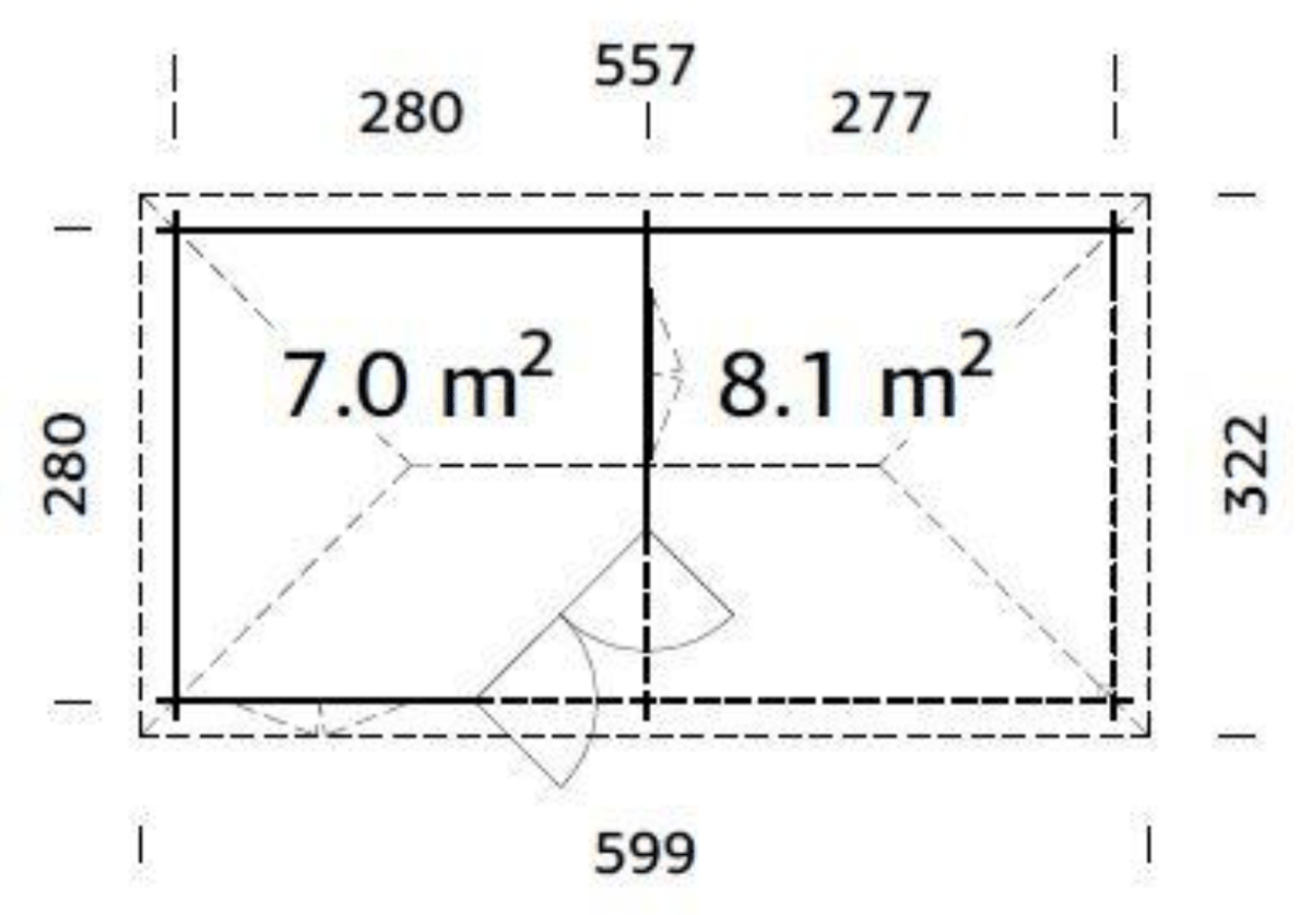 Dārza paviljons Melānija 7.0 + 8.1 m² - HOLDORS