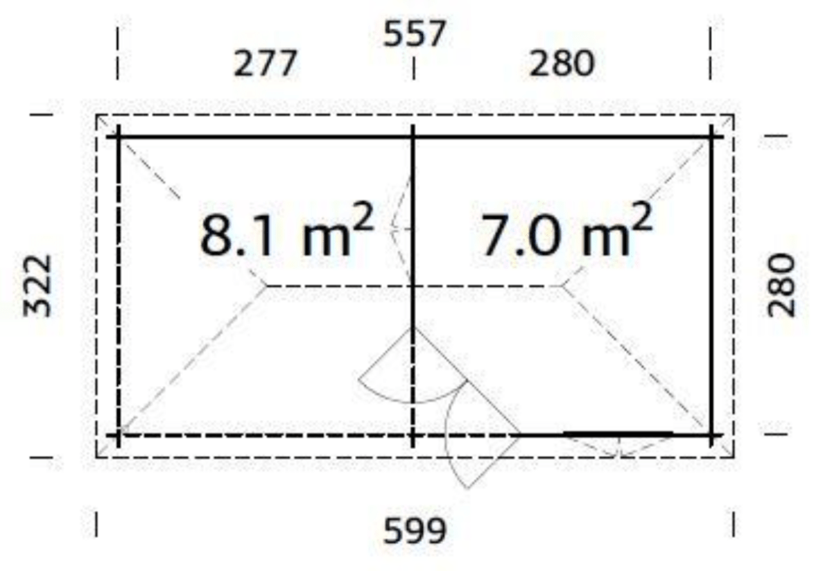 Dārza paviljons Melānija 7.0 + 8.1 m² - HOLDORS