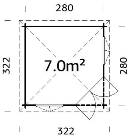 Dārza paviljons Melānija 7.0 m² - HOLDORS