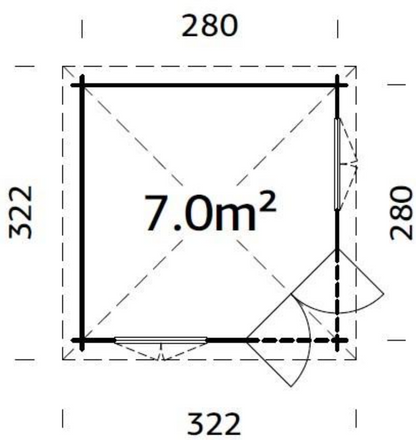 Dārza paviljons Melānija 7.0 m²