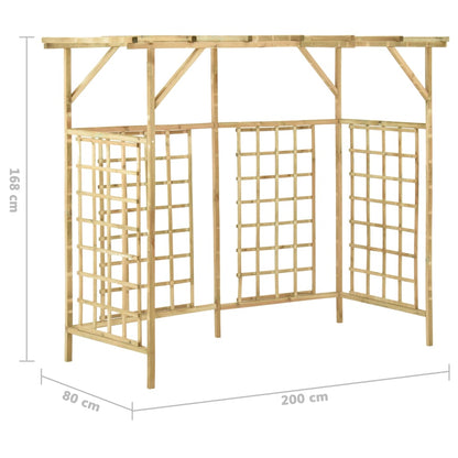 Dārza Pergola 3 Atkritumu Tvertnēm, Impregnēts Priedes Koks - HOLDORS