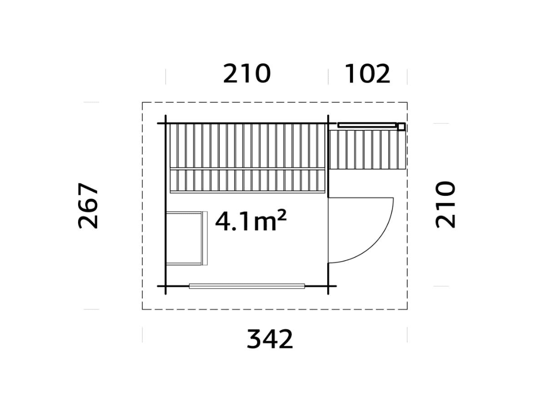 Dārza sauna pirts Sanija 4.1 m2 - HOLDORS