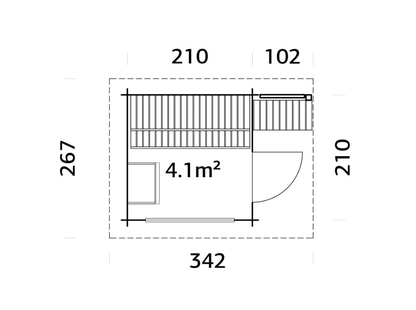 Dārza sauna pirts Sanija 4.1 m2 - HOLDORS