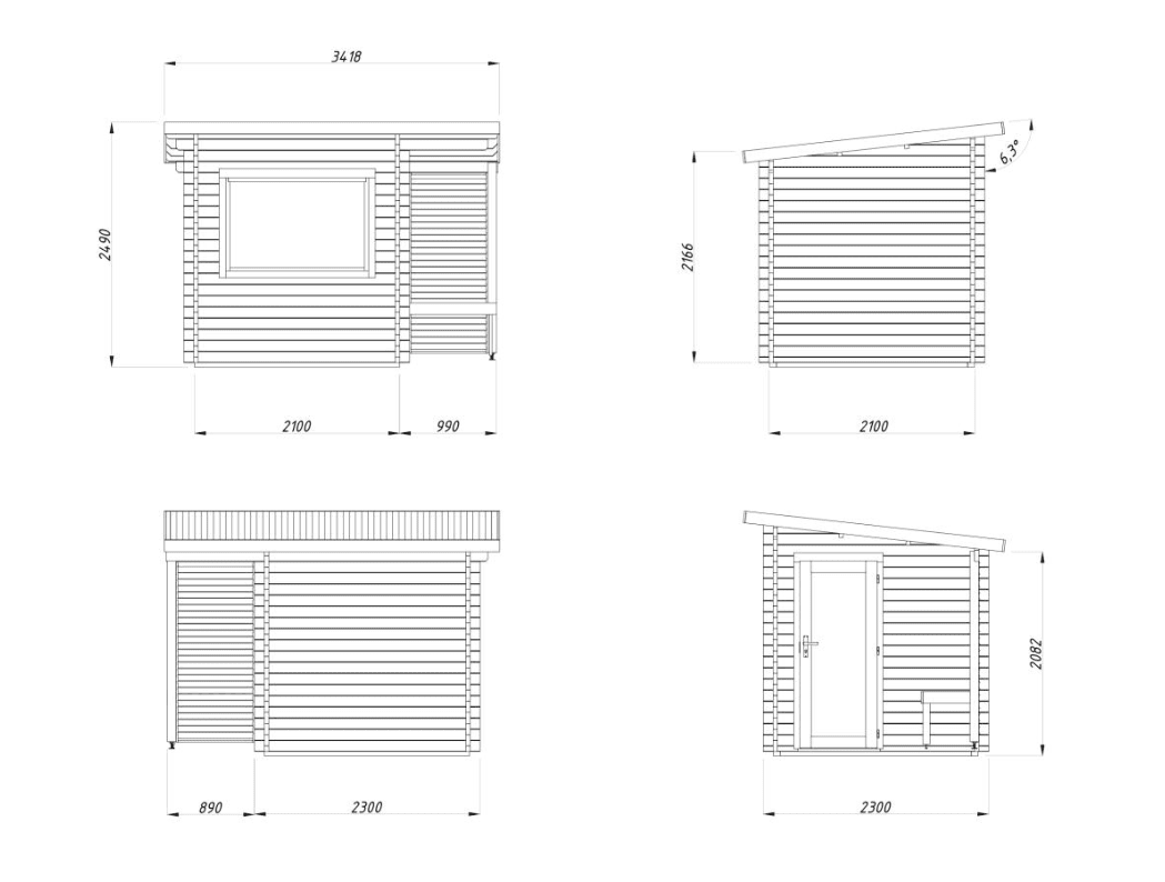 Dārza sauna pirts Sanija 4.1 m2 - HOLDORS