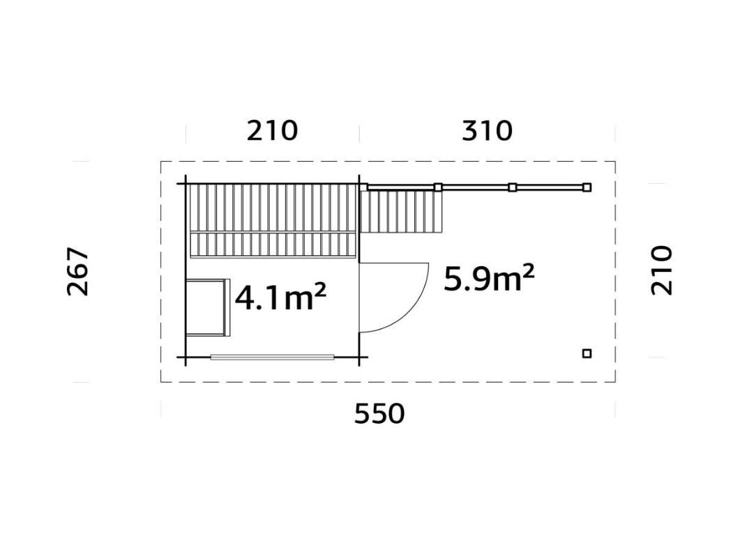 Dārza sauna Sanija 4.1 + 5.9 m2 - HOLDORS