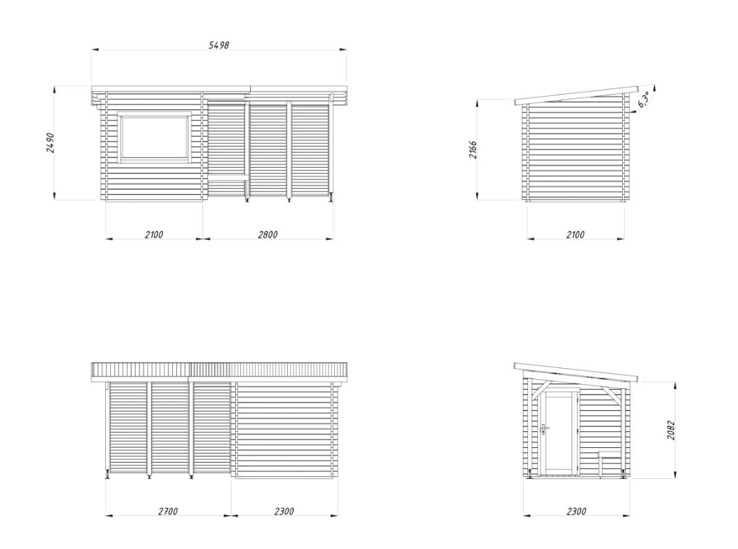 Dārza sauna Sanija 4.1 + 5.9 m2 - HOLDORS